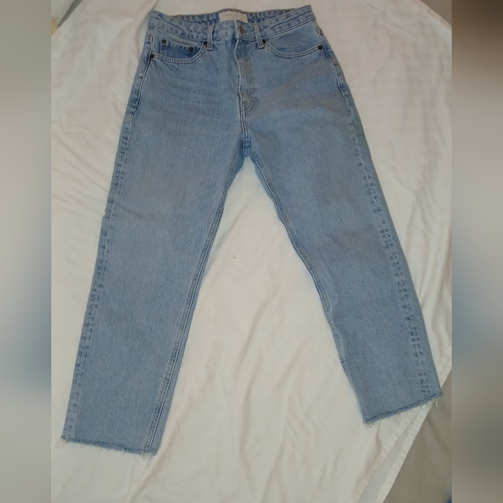 Topshop Womens Denim Straight Jeans